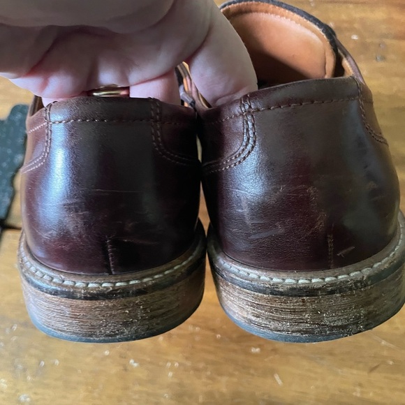 Ecco Oxford 43 US 10 Dress Casual Shoes Brown Suede Leather Brouge Wingtip - Picture 2 of 7